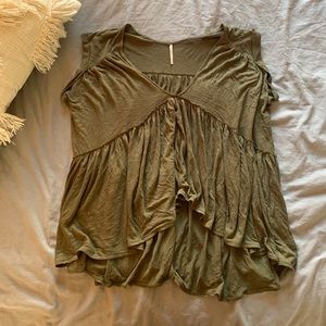 Free people Olive sleeveless tunic top